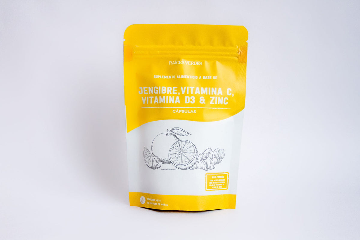 jengibre, vitamina c, vitamina d3 & zinc